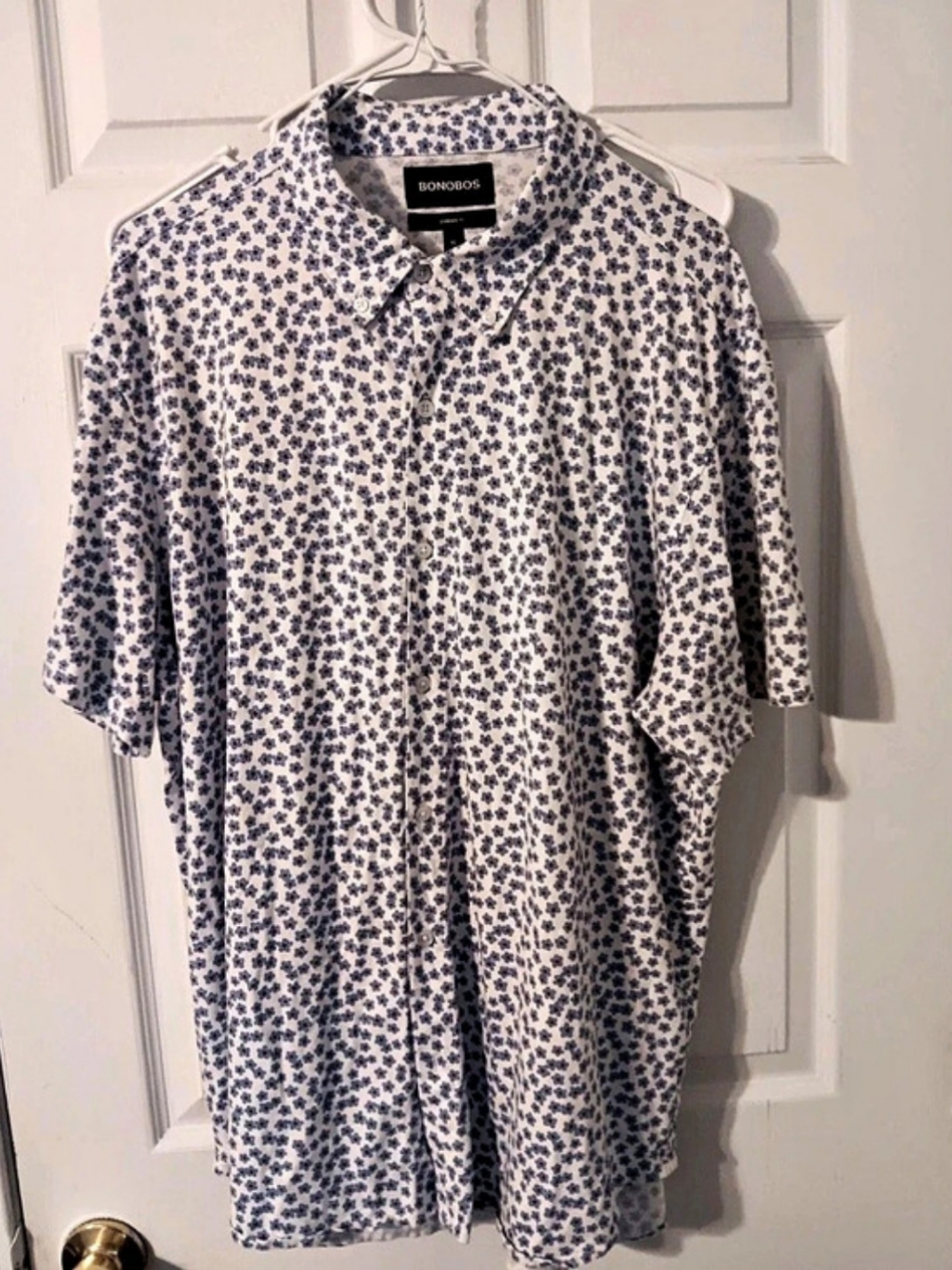 Bonobos Short Sleeve Riviera Shirt Blue Floral XL